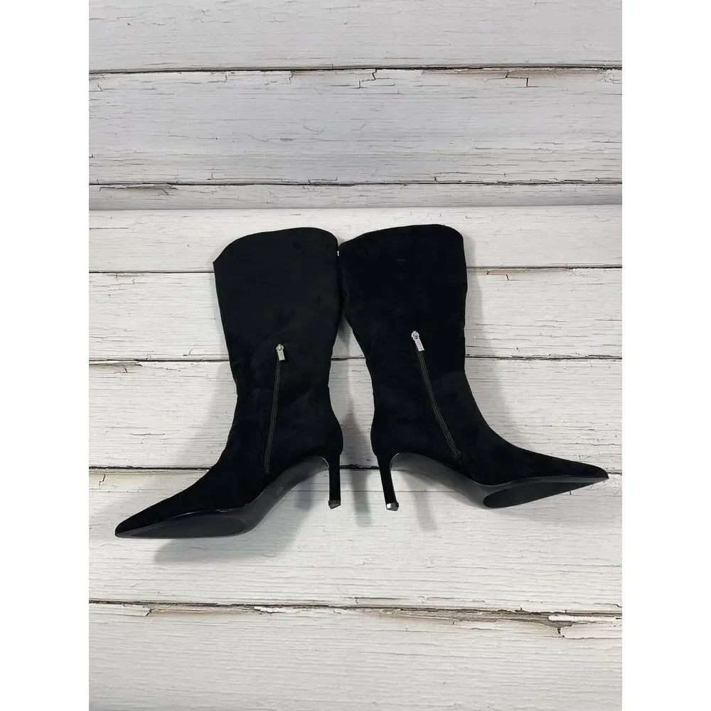 GUESS Boots Womens Size 7M Black Faux Suede Palisa3-WC Knee High Pointed Toe - Picture 6 of 15